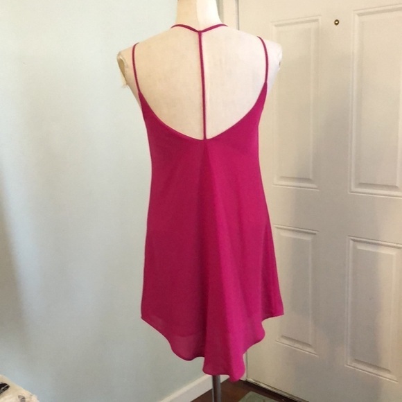 ASTR Revolve Pink Beaded Low T Back Mini Hi Low Flowy Dress Size XS - Picture 7 of 11